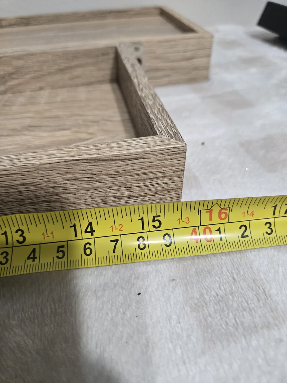 Set of 2 Large Rectangular Wood shelves Brown Wood Grain Matte